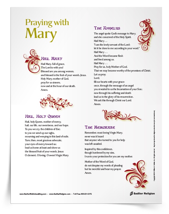 Materials for the Thirty day period of Mary Cost-free Printable Mary photo relating to Memorare Prayer Printable identified as Materials for the Thirty day period of Mary Absolutely free Printable Mary